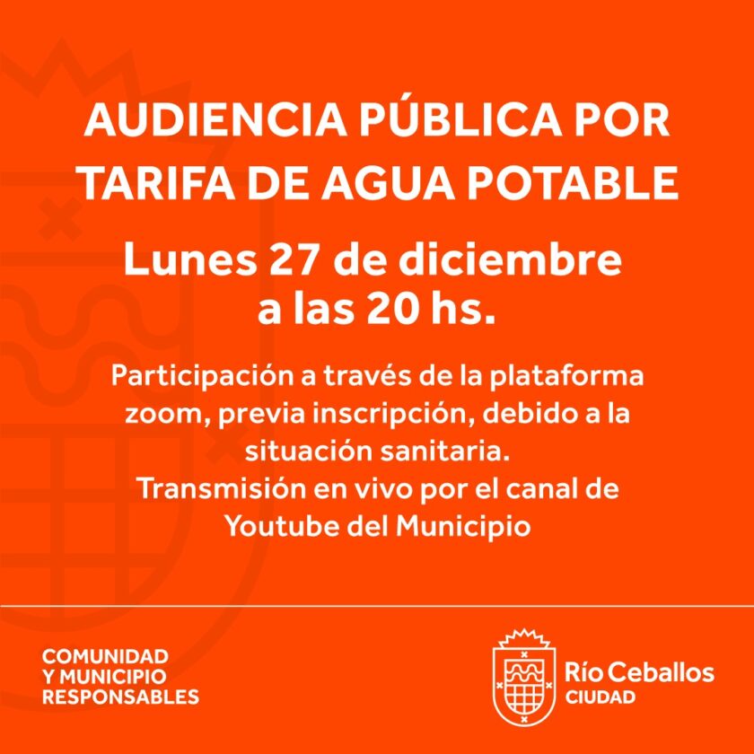 AUDIENCIA PUBLICA INCREMENTO TARIFA DE AGUA POTABLE – Concejo Deliberante